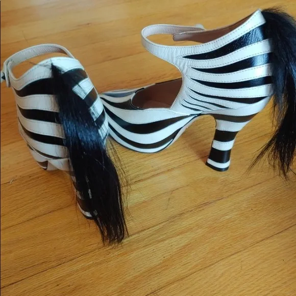 Gucci Lesley pony hair Mary Jane leather pumps size 36.5 NWT 🦓🦓 - Picture 3 of 9